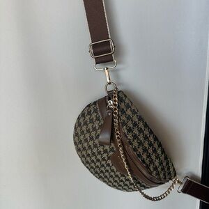 Fashion Brown and Black Crossbody Bag